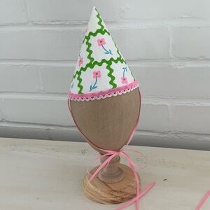 Petite Size Toddler Girls Spring Summer Birthday Party Hat Vintage Fabric